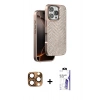 MARSİLYAN™- iPhone 16 Pro Max Kılıf Vadi Özel Seri - Siyah Bilvis 3X AR HD Cam Ekran Koruyucu + Pers Alüminyum Kamera Lens - CLTM