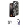 MARSİLYAN™- iPhone 16 Pro Max Kılıf Vadi Özel Seri - Siyah Bilvis 3X AR HD Cam Ekran Koruyucu + Pers Alüminyum Kamera Lens - GS
