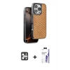 MARSİLYAN™- iPhone 16 Pro Max Kılıf Vadi Özel Seri - Siyah Bilvis 3X AR HD Cam Ekran Koruyucu + PVD Metal Kamera Lens - GS