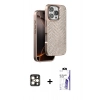 MARSİLYAN™- iPhone 16 Pro Max Kılıf Vadi Özel Seri - Siyah Bilvis 3X AR HD Cam Ekran Koruyucu + PVD Metal Kamera Lens - GD