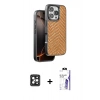MARSİLYAN™- iPhone 16 Pro Max Kılıf Vadi Özel Seri - Siyah Bilvis 3X AR HD Cam Ekran Koruyucu + PVD Metal Kamera Lens - SH