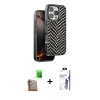 MARSİLYAN™- iPhone 16 Pro Max Kılıf Vadi Özel Seri - Siyah Bilvis 3X AR HD Cam Ekran Koruyucu + Raze Metal Kamera Lens - CLTM
