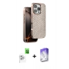 MARSİLYAN™- iPhone 16 Pro Max Kılıf Vadi Özel Seri - Siyah Bilvis 5in1 3D Magic Cam Ekran Koruyucu + Beyaz Raze Metal Kamera Lens