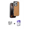 MARSİLYAN™- iPhone 16 Pro Max Kılıf Vadi Özel Seri - Siyah Bilvis 5in1 3D Magic Cam Ekran Koruyucu + Gümüş Pers Alüminyum Kamera Lens