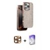MARSİLYAN™- iPhone 16 Pro Max Kılıf Vadi Özel Seri - Siyah Bilvis 5in1 3D Magic Cam Ekran Koruyucu + Pers Alüminyum Kamera Lens - CLTM