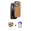 MARSİLYAN™- iPhone 16 Pro Max Kılıf Vadi Özel Seri - Siyah Bilvis 5in1 3D Magic Cam Ekran Koruyucu + Pers Alüminyum Kamera Lens - CLTM