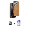 MARSİLYAN™- iPhone 16 Pro Max Kılıf Vadi Özel Seri - Siyah Bilvis 5in1 3D Magic Cam Ekran Koruyucu + PVD Metal Kamera Lens - SH
