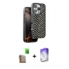 MARSİLYAN™- iPhone 16 Pro Max Kılıf Vadi Özel Seri - Siyah Bilvis 5in1 3D Magic Cam Ekran Koruyucu + Raze Metal Kamera Lens - CLTM