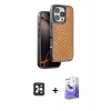 MARSİLYAN™- iPhone 16 Pro Max Kılıf Vadi Özel Seri - Siyah Bilvis 5in1 5D Magic Hayalet Cam Ekran Koruyucu + PVD Metal Kamera Lens - SH