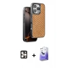 MARSİLYAN™- iPhone 16 Pro Max Kılıf Vadi Özel Seri - Siyah Bilvis 5in1 5D Magic Hayalet Cam Ekran Koruyucu + PVD Metal Kamera Lens - GD