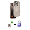 MARSİLYAN™- iPhone 16 Pro Max Kılıf Vadi Özel Seri - Siyah Bilvis 5in1 5D Magic Hayalet Cam Ekran Koruyucu + Raze Metal Kamera Lens - NLGY