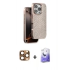 MARSİLYAN™- iPhone 16 Pro Max Kılıf Vadi Özel Seri - Siyah Bilvis 5in1 5D Magic Hayalet Cam Ekran Koruyucu + Pers Alüminyum Kamera Lens - CLTM