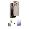 MARSİLYAN™- iPhone 16 Pro Max Kılıf Vadi Özel Seri - Siyah Bilvis 5in1 5D Magic Hayalet Cam Ekran Koruyucu + Raze Metal Kamera Lens - CLTM