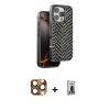 MARSİLYAN™- iPhone 16 Pro Max Kılıf Vadi Özel Seri - Siyah Bilvis Hayalet Cam Ekran Koruyucu + Pers Alüminyum Kamera Lens - CLTM