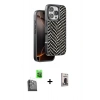 MARSİLYAN™- iPhone 16 Pro Max Kılıf Vadi Özel Seri - Siyah Bilvis Hayalet Cam Ekran Koruyucu + Raze Metal Kamera Lens - SH