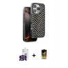 MARSİLYAN™- iPhone 16 Pro Max Kılıf Vadi Özel Seri - Siyah Buffer Cam Ekran Koruyucu + Bilvis Titan Kamera Lens - SH