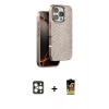 MARSİLYAN™- iPhone 16 Pro Max Kılıf Vadi Özel Seri - Siyah Buffer Cam Ekran Koruyucu + PVD Metal Kamera Lens - GD