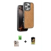 MARSİLYAN™- iPhone 16 Pro Max Kılıf Vadi Özel Seri - Siyah Buffer Cam Ekran Koruyucu + Natural Grey Raze Metal Kamera Lens
