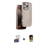 MARSİLYAN™- iPhone 16 Pro Max Kılıf Vadi Özel Seri - Siyah Buffer Cam Ekran Koruyucu + Titanyum Gri Bilvis Titan Kamera Lens