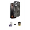 MARSİLYAN™- iPhone 16 Pro Max Kılıf Vadi Özel Seri - Siyah Buffer Cam Ekran Koruyucu + Titanyum Gri Bilvis Titan Kamera Lens