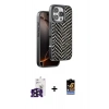 MARSİLYAN™- iPhone 16 Pro Max Kılıf Vadi Özel Seri - Siyah Buffer Hayalet Cam Ekran Koruyucu + Bilvis Titan Kamera Lens - SH