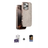 MARSİLYAN™- iPhone 16 Pro Max Kılıf Vadi Özel Seri - Siyah Buffer Hayalet Cam Ekran Koruyucu + Titanyum Gri Bilvis Titan Kamera Lens