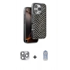 MARSİLYAN™- iPhone 16 Pro Max Kılıf Vadi Özel Seri - Siyah Joko Magic 5D Cam + Gri Pers Alüminyum Kamera Lens