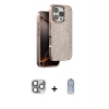 MARSİLYAN™- iPhone 16 Pro Max Kılıf Vadi Özel Seri - Siyah Joko Magic 5D Cam + Gri Pers Alüminyum Kamera Lens