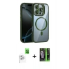MARSİLYAN™- iPhone 16 Pro Max Kılıf Yadigar Asil Koleksiyonu - Şeffaf 360 Full Body Arka Koruyucu + Beyaz Raze Metal Kamera Lens