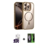 MARSİLYAN™- iPhone 16 Pro Max Kılıf Yadigar Asil Koleksiyonu - Şeffaf 360 Full Body Arka Koruyucu + Bilvis Titan Kamera Lens - GS