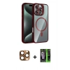 MARSİLYAN™- iPhone 16 Pro Max Kılıf Yadigar Asil Koleksiyonu - Şeffaf 360 Full Body Arka Koruyucu + Çöl Titanyum Pers Alüminyum Kamera Lens