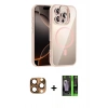 MARSİLYAN™- iPhone 16 Pro Max Kılıf Yadigar Asil Koleksiyonu - Şeffaf 360 Full Body Arka Koruyucu + Çöl Titanyum Pers Alüminyum Kamera Lens