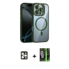 MARSİLYAN™- iPhone 16 Pro Max Kılıf Yadigar Asil Koleksiyonu - Şeffaf 360 Full Body Arka Koruyucu + PVD Metal Kamera Lens - GD