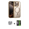 MARSİLYAN™- iPhone 16 Pro Max Kılıf Yadigar Asil Koleksiyonu - Şeffaf 360 Full Body Arka Koruyucu + Pers Alüminyum Kamera Lens - GI