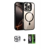 MARSİLYAN™- iPhone 16 Pro Max Kılıf Yadigar Asil Koleksiyonu - Şeffaf 360 Full Body Arka Koruyucu + Pers Alüminyum Kamera Lens - GI
