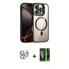 MARSİLYAN™- iPhone 16 Pro Max Kılıf Yadigar Asil Koleksiyonu - Şeffaf 360 Full Body Arka Koruyucu + Pers Alüminyum Kamera Lens - GS