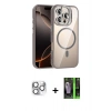 MARSİLYAN™- iPhone 16 Pro Max Kılıf Yadigar Asil Koleksiyonu - Şeffaf 360 Full Body Arka Koruyucu + Pers Alüminyum Kamera Lens - GS