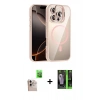 MARSİLYAN™- iPhone 16 Pro Max Kılıf Yadigar Asil Koleksiyonu - Şeffaf 360 Full Body Arka Koruyucu + Raze Metal Kamera Lens - NLGY