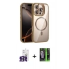MARSİLYAN™- iPhone 16 Pro Max Kılıf Yadigar Asil Koleksiyonu - Şeffaf 360 Full Body Arka Koruyucu + Bilvis Titan Kamera Lens - SH