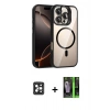 MARSİLYAN™- iPhone 16 Pro Max Kılıf Yadigar Asil Koleksiyonu - Şeffaf 360 Full Body Arka Koruyucu + PVD Metal Kamera Lens - SH