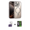 MARSİLYAN™- iPhone 16 Pro Max Kılıf Yadigar Asil Koleksiyonu - Şeffaf 360 Full Body Arka Koruyucu + Bilvis Titan Kamera Lens - SH