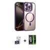 MARSİLYAN™- iPhone 16 Pro Max Kılıf Yadigar Asil Koleksiyonu - Şeffaf 360 Full Body Arka Koruyucu + Titanyum Gri Bilvis Titan Kamera Lens