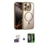 MARSİLYAN™- iPhone 16 Pro Max Kılıf Yadigar Asil Koleksiyonu - Şeffaf 360 Full Body Arka Koruyucu + Titanyum Gri Bilvis Titan Kamera Lens