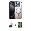MARSİLYAN™- iPhone 16 Pro Max Kılıf Yadigar Asil Koleksiyonu - Şeffaf 360 Full Body Arka Koruyucu + Titanyum Gri Bilvis Titan Kamera Lens