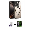 MARSİLYAN™- iPhone 16 Pro Max Kılıf Yadigar Asil Koleksiyonu - Şeffaf 360 Full Body Arka Koruyucu + Titanyum Gri Bilvis Titan Kamera Lens