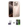MARSİLYAN™- iPhone 16 Pro Max Kılıf Yadigar Asil Koleksiyonu - Şeffaf 360 Full Body Arka Koruyucu + Titanyum Gri Bilvis Titan Kamera Lens