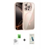 MARSİLYAN™- iPhone 16 Pro Max Kılıf Yadigar Asil Koleksiyonu - Şeffaf Pasifik Cam Ekran Koruyucu + Beyaz Raze Metal Kamera Lens