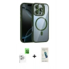 MARSİLYAN™- iPhone 16 Pro Max Kılıf Yadigar Asil Koleksiyonu - Şeffaf Pasifik Cam Ekran Koruyucu + Beyaz Raze Metal Kamera Lens