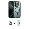 MARSİLYAN™- iPhone 16 Pro Max Kılıf Yadigar Asil Koleksiyonu - Şeffaf Pasifik Cam Ekran Koruyucu + PVD Metal Kamera Lens - GD