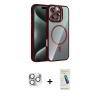 MARSİLYAN™- iPhone 16 Pro Max Kılıf Yadigar Asil Koleksiyonu - Şeffaf Pasifik Cam Ekran Koruyucu + Gümüş Pers Alüminyum Kamera Lens